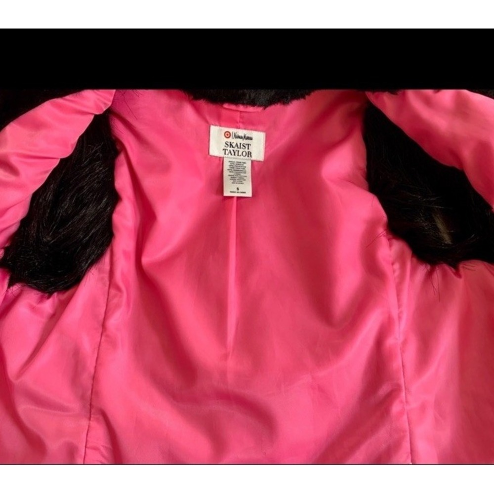 Vintage Women's Skaist Taylor Neiman Marcus Faux Fur‎ Vest Black Medium Pockets - Picture 5 of 16